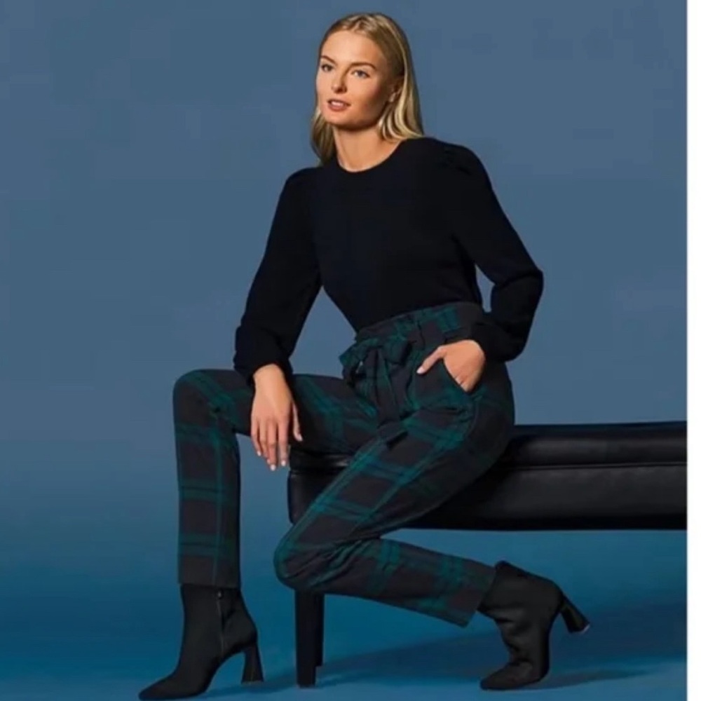 NWT Antonio Melani Natalia Plaid Stretch Twill Coordinating Pants